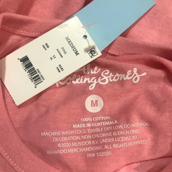 NEW ROLLING STONES KISS LIPS PINK SHIRT LOGO BAND - Picture 8 of 16